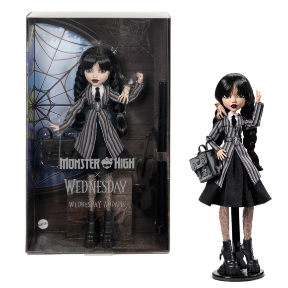 NWT Monster High Wednesday Collectible Doll in Nevermore Academy Uniform NRFB - Picture 1 of 11